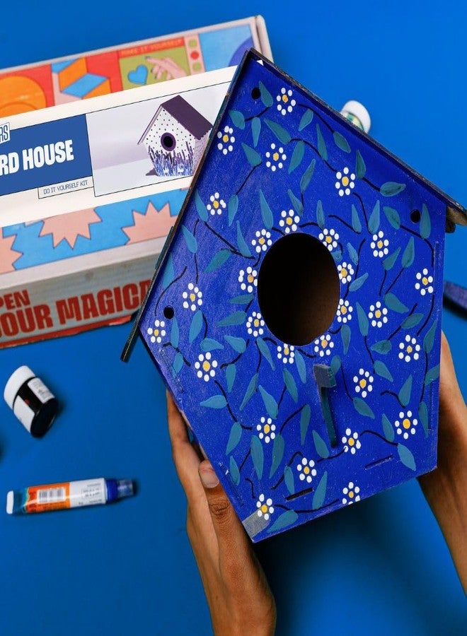KITSTERS مجموعة كيتسترز لصنع بيوت الطيور، مناسبة للكبار والصغار | بيت طيور خشبي مع ألوان وفرش وغراء | هواية حرفية للكبار والسيدات | مجموعة فنية للأطفال من 6 إلى 12 سنة | أنشطة خارجية يدوية - Image 1